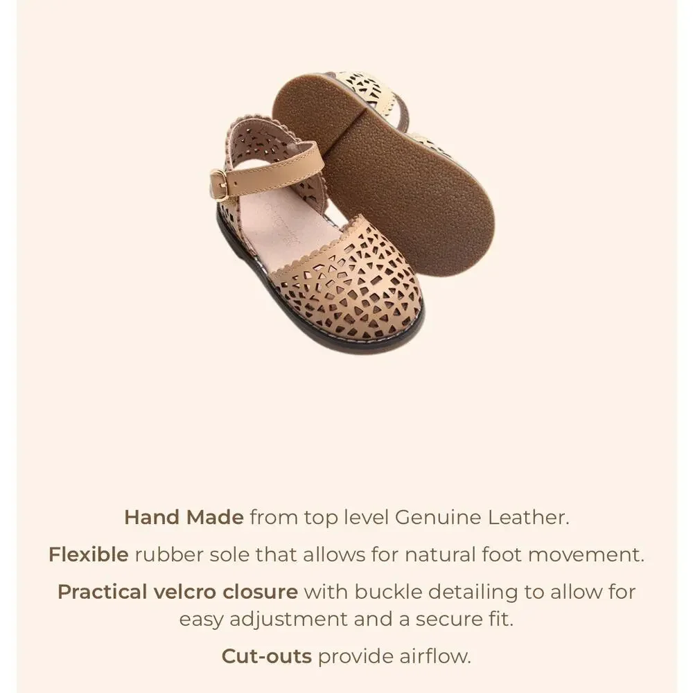 Consciously Baby leather pocket sandals